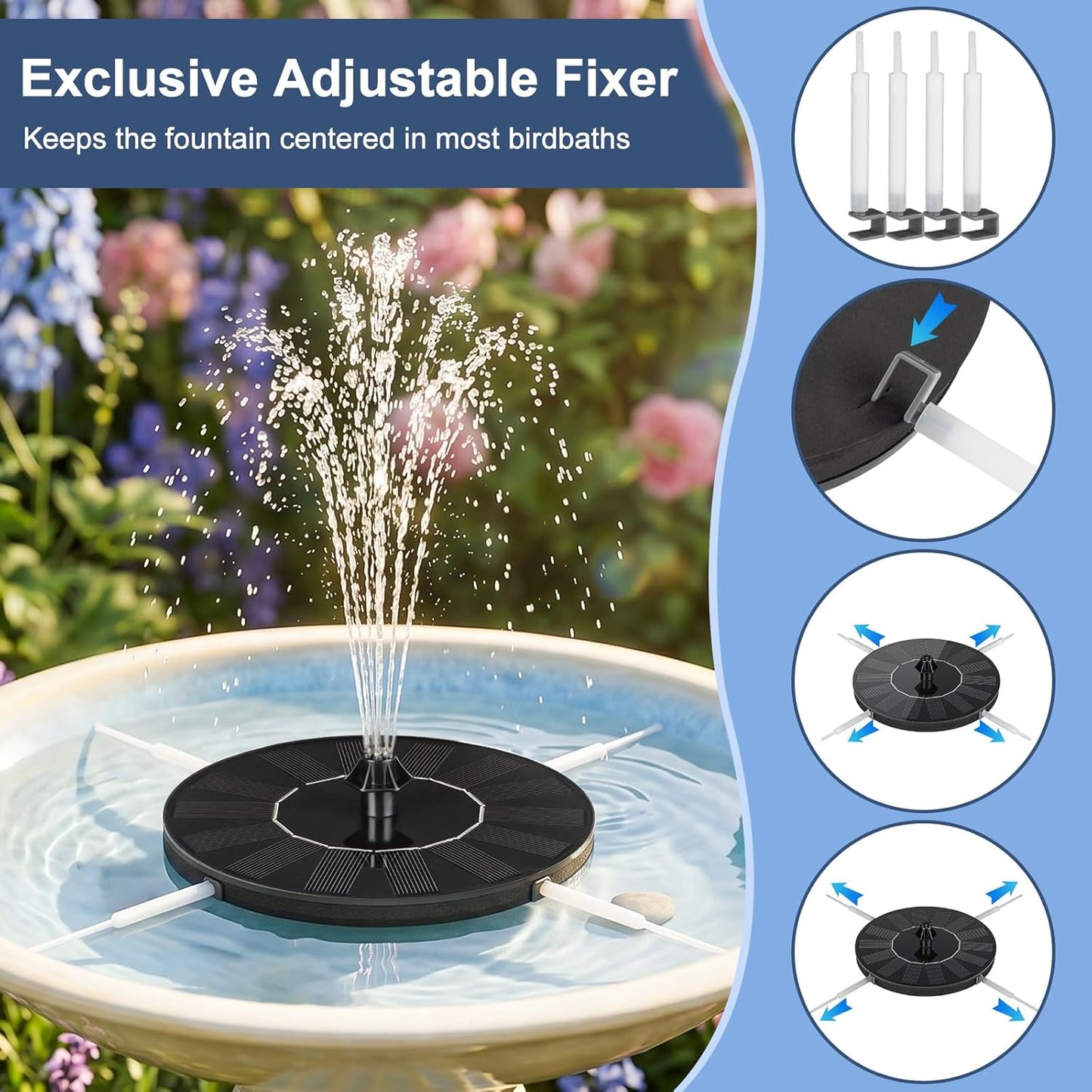 Bird Bath Solar Fountain
